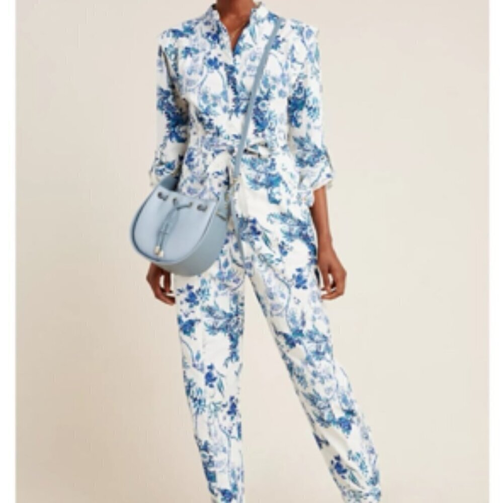 Anthropologie Lucienne Belted Romper Size 4
